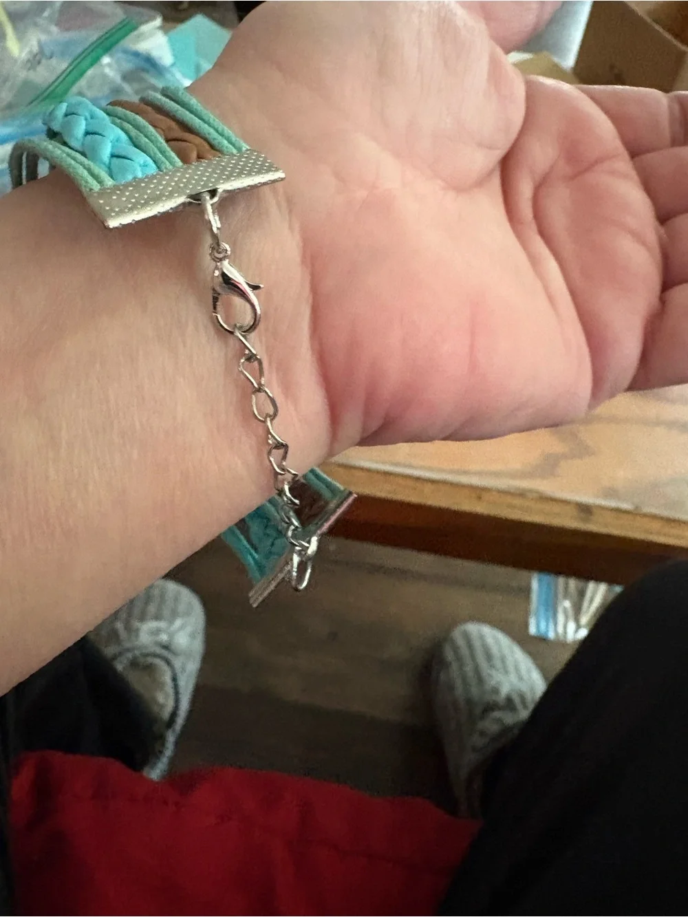 Turquoise and Brown Best Friend Anchor Bracelet Set - Unbranded